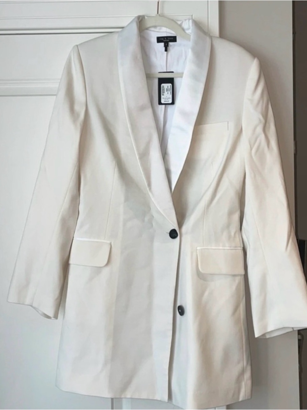 Rag & Bone Femi Wool Tux Blazer Dress in White from Revolve